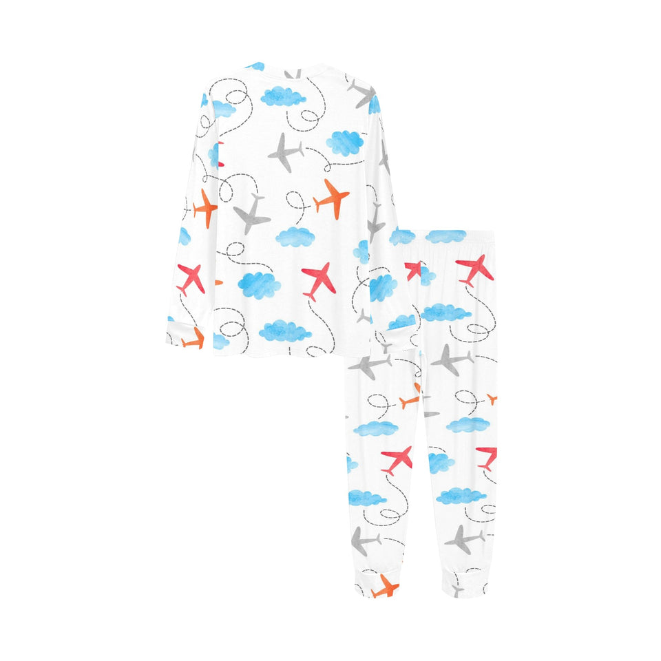 Airplane Cloud Pattern Kids' Boys' Girls' All Over Print Pajama Set