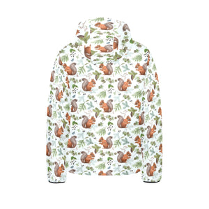 Squirrel Pattern Print Design 02 Kids' Boys' Girls' Padded Hooded Jacket