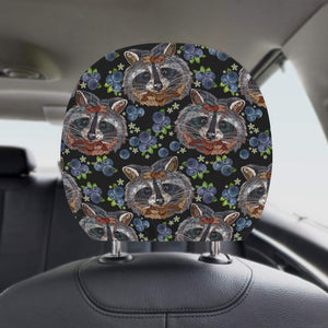 Raccoon Blueburry Pattern Car Headrest Cover