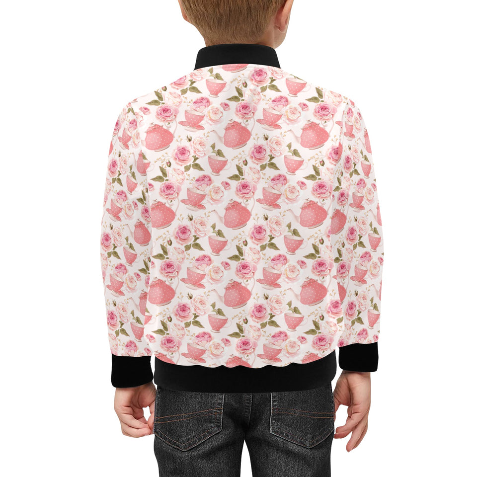 Tea pots Pattern Print Design 04 Kids' Boys' Girls' Bomber Jacket