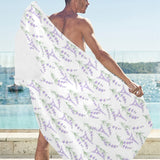 Eiffel Tower Lavender Pattern Print Design 01 Beach Towel