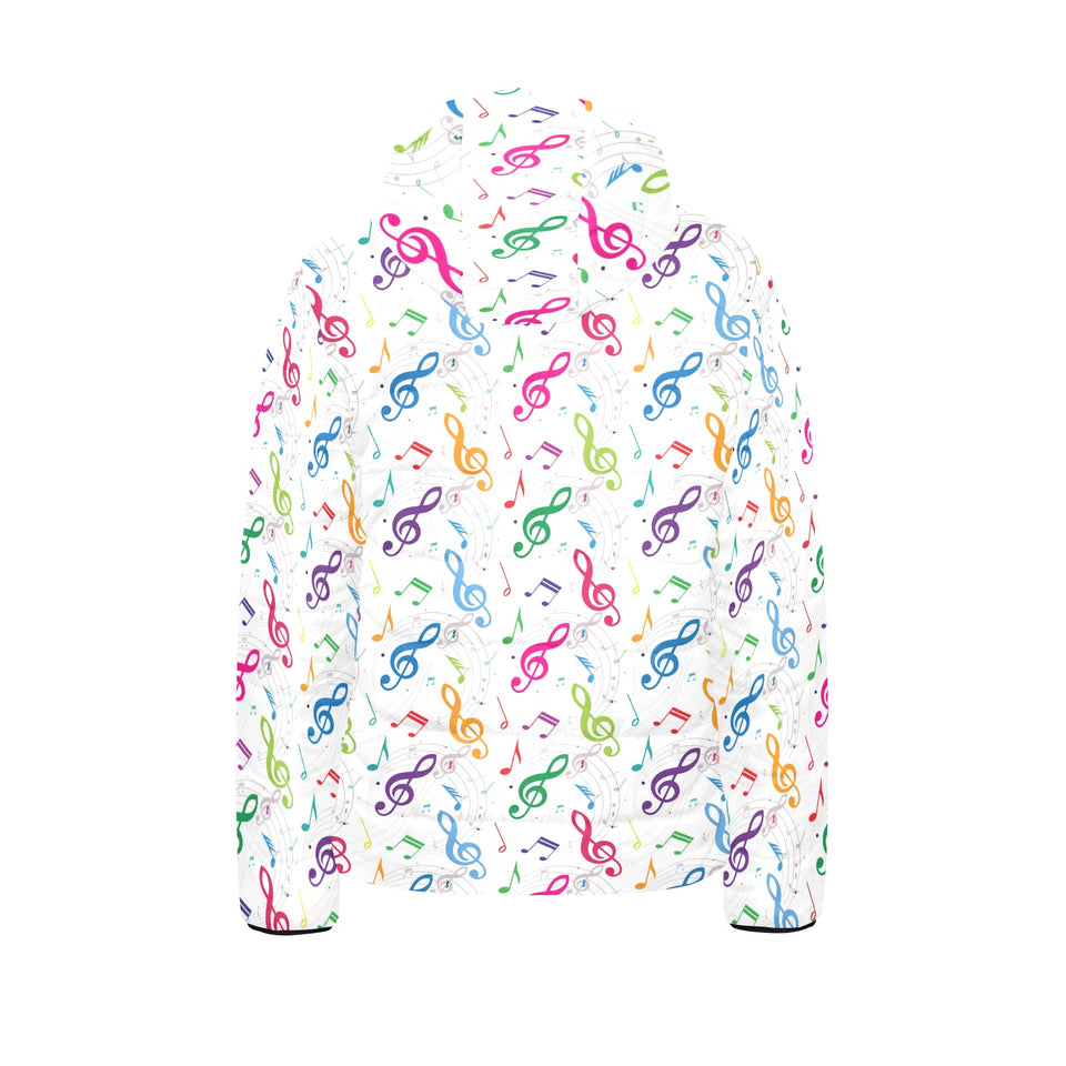 Music Notes Pattern Print Design 02 Kids' Boys' Girls' Padded Hooded Jacket