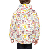 Teddy Bear Pattern Print Design 04 Kids' Boys' Girls' Padded Hooded Jacket