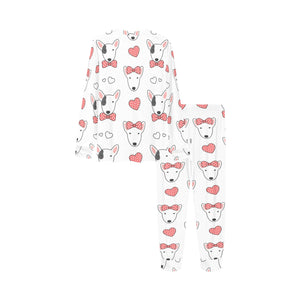 Bull Terrier Pattern Print Design 04 Kids' Boys' Girls' All Over Print Pajama Set