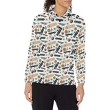 Skate Board Pattern Print Design 01 Women's Long Sleeve Polo Shirt