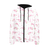 Eiffel Tower Pink Theme Pattern Print Design 05 Men's Padded Hooded Jacket(ModelH42)