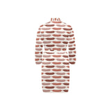 Sausage Pattern Print Design 02 Men's Long Sleeve Belted Night Robe