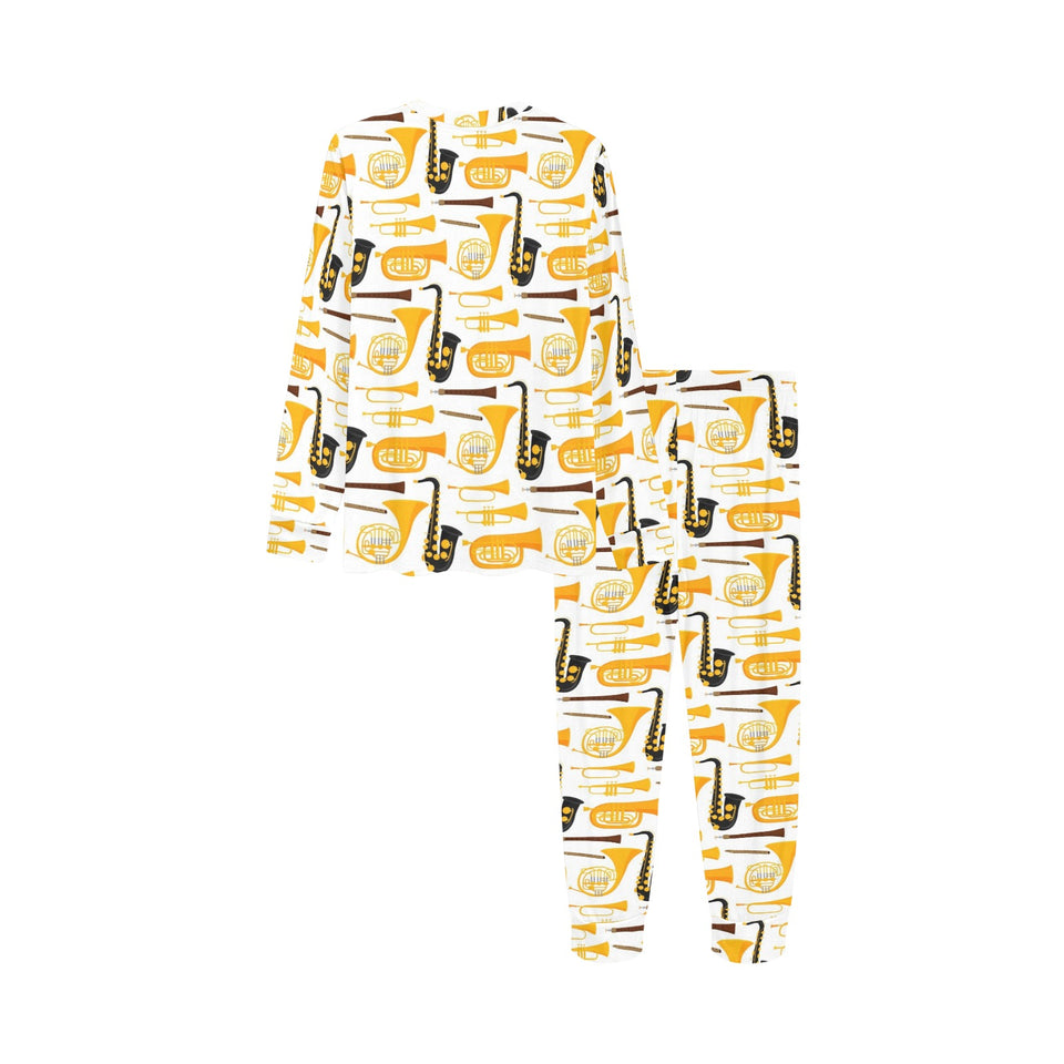 Saxophone Theme Pattern Kids' Boys' Girls' All Over Print Pajama Set