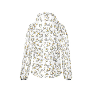 Popcorn Pattern Print Design 04 Women's Padded Hooded Jacket