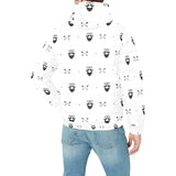 Mustache Beard Pattern Print Design 01 Men's Padded Hooded Jacket(ModelH42)