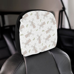 Windmill Pattern Background Car Headrest Cover