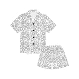 Gear Pattern Print Design 03 Kids' Boys' Girls' V-Neck Short Pajama Set