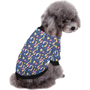 Giraffe Pattern Print Design 04 All Over Print Pet Dog Round Neck Fuzzy Shirt