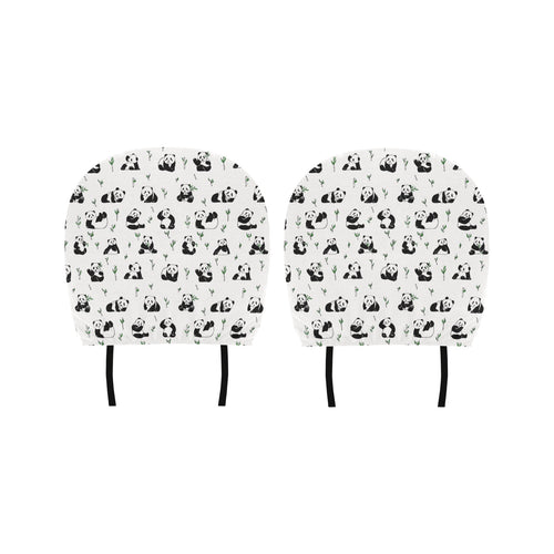 Panda Pattern Background Car Headrest Cover