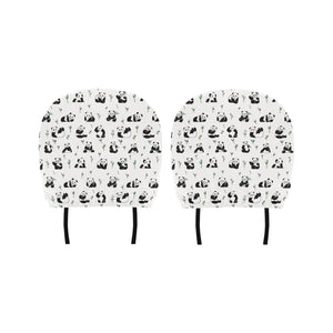 Panda Pattern Background Car Headrest Cover