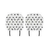 Panda Pattern Background Car Headrest Cover