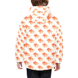 Goldfish Pattern Print Design 05 Kids' Boys' Girls' Padded Hooded Jacket