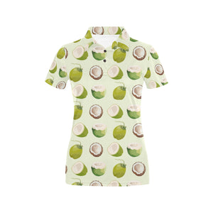 Coconut Pattern Print Design 04 Women's All Over Print Polo Shirt