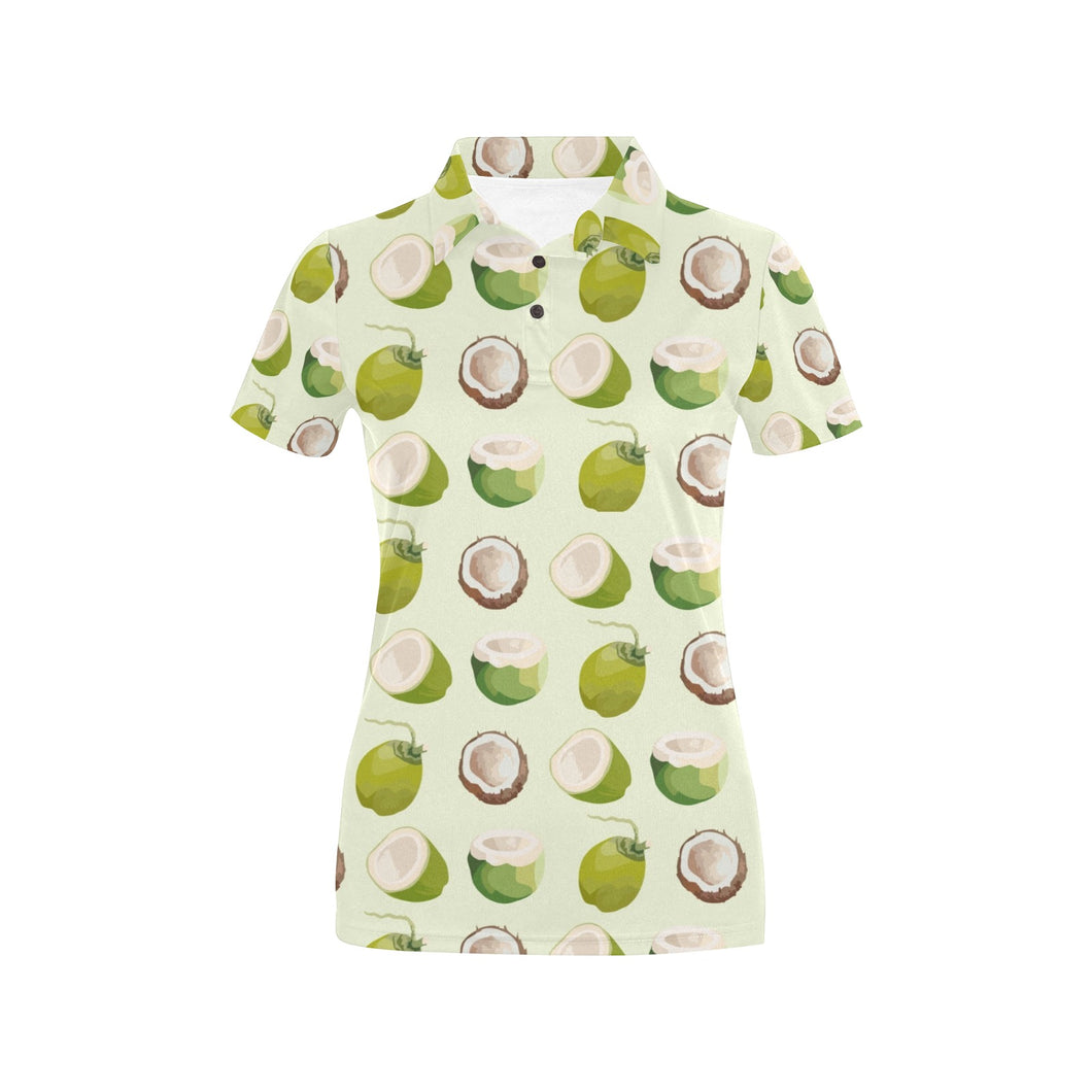 Coconut Pattern Print Design 04 Women's All Over Print Polo Shirt