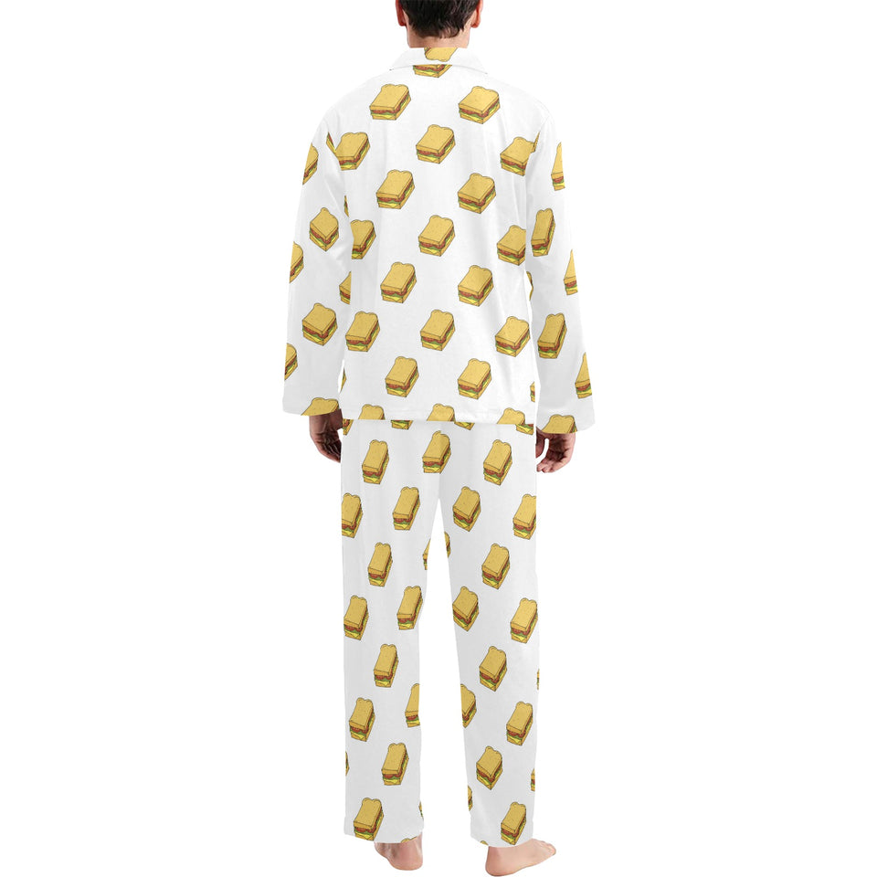 Sandwich Pattern Print Design 04 Men's Long Pajama Set