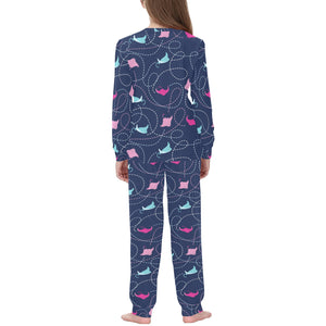 Stingray Pattern Print Design 05 Kids' Boys' Girls' All Over Print Pajama Set