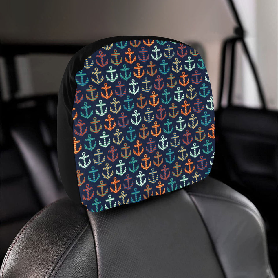 Colorful Anchor Dot Stripe Pattern Car Headrest Cover