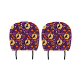 Halloween Pumpkin Witch Pattern Car Headrest Cover