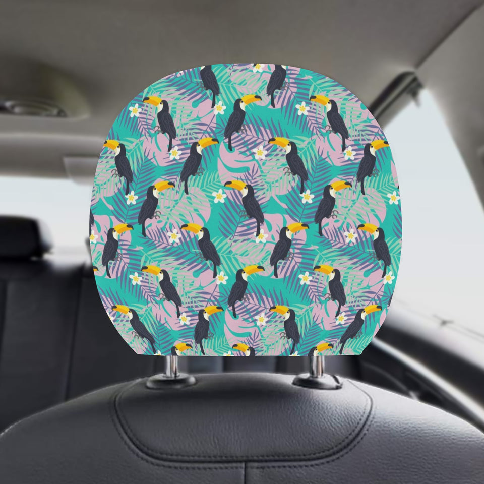 Toucan Pattern Background Car Headrest Cover