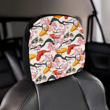 Colorful Koi Fish Carp Fish and Sakura Pattern Car Headrest Cover