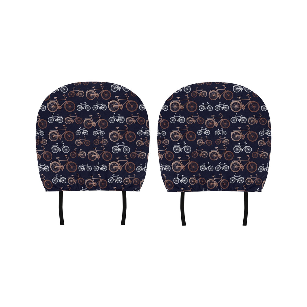 Bicycle Pattern Print Design 01 Car Headrest Cover