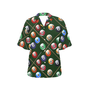 Billiard Ball Pattern Print Design 03 Women's All Over Print Hawaiian Shirt