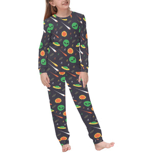 Alien Pattern Print Design 03 Kids' Boys' Girls' All Over Print Pajama Set