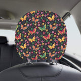 Butterfly Flower Pattern Car Headrest Cover