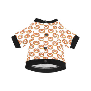 Pretzels Pattern Print Design 03 All Over Print Pet Dog Round Neck Fuzzy Shirt