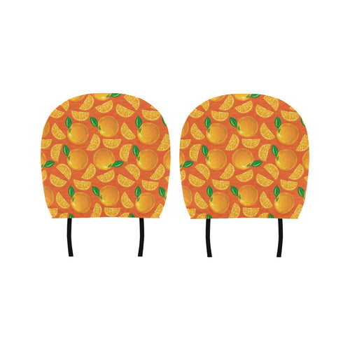 Orange Pattern background Car Headrest Cover