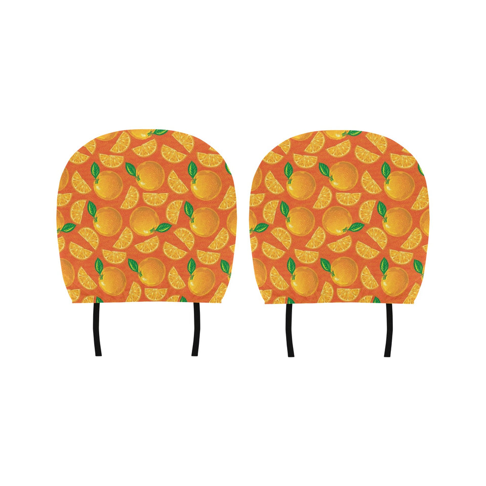 Orange Pattern background Car Headrest Cover