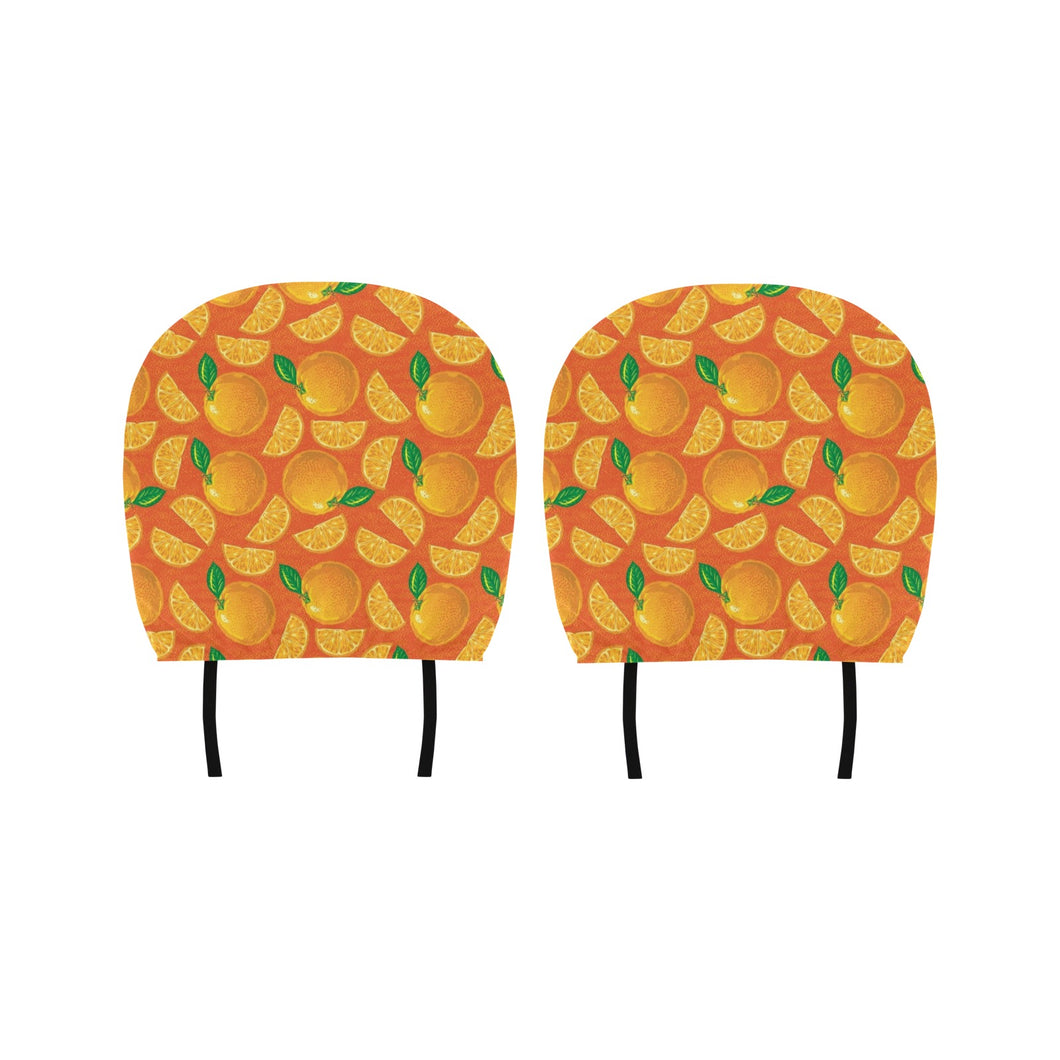 Orange Pattern background Car Headrest Cover