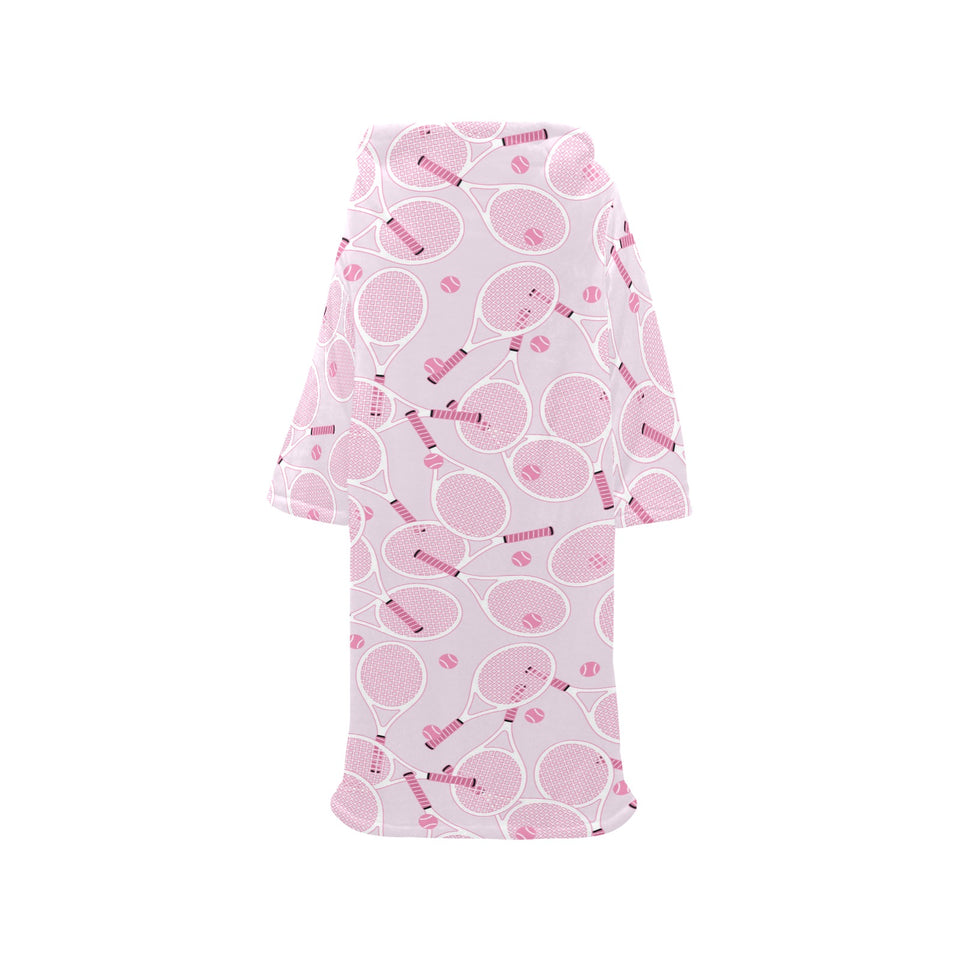 Tennis Pattern Print Design 02 Blanket Robe with Sleeves