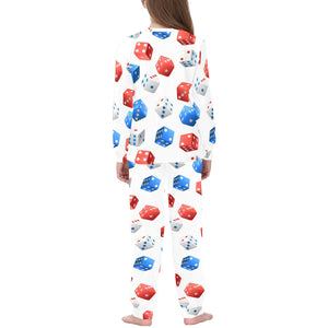 Dice Pattern Print Design 01 Kids' Boys' Girls' All Over Print Pajama Set