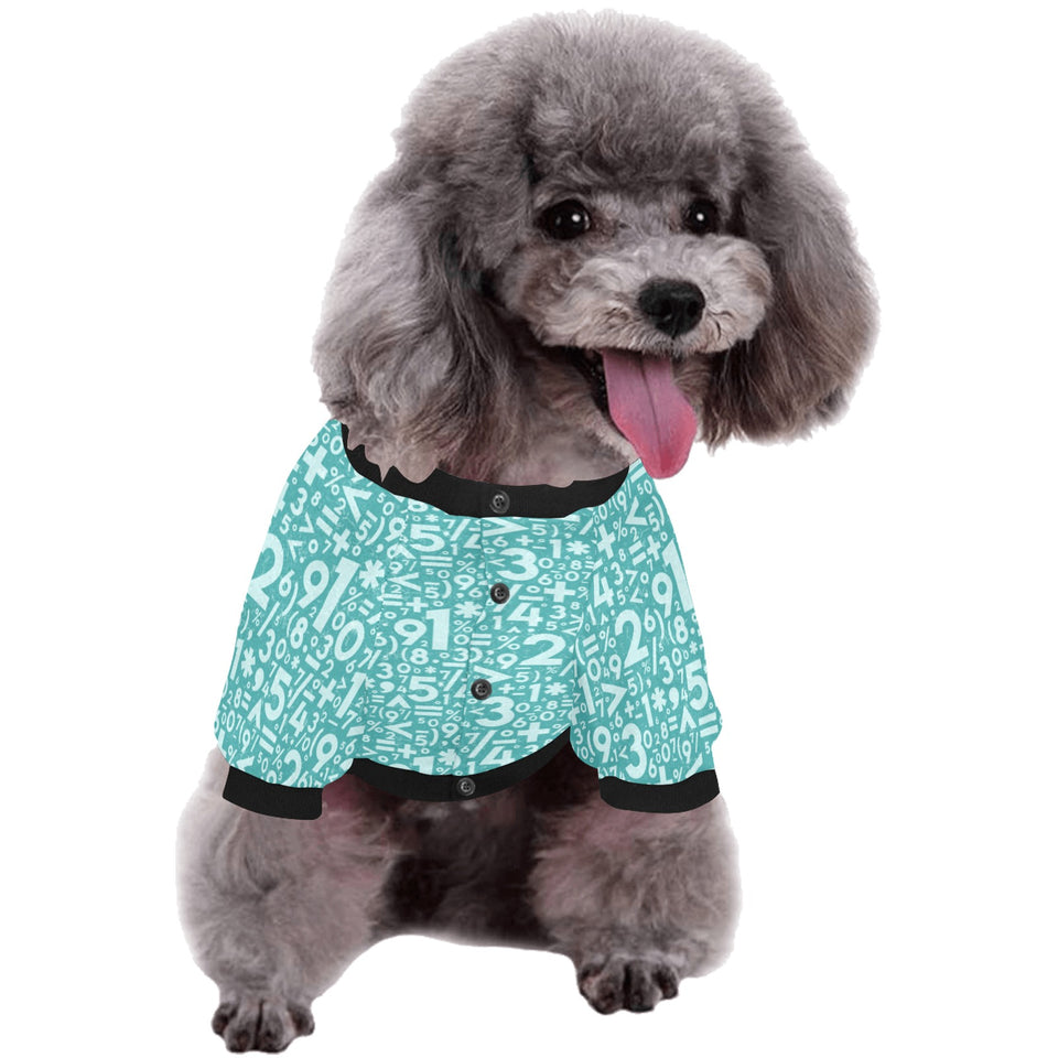 Math Pattern Print Design 05 All Over Print Pet Dog Round Neck Fuzzy Shirt