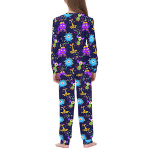 Alien Pattern Print Design 01 Kids' Boys' Girls' All Over Print Pajama Set