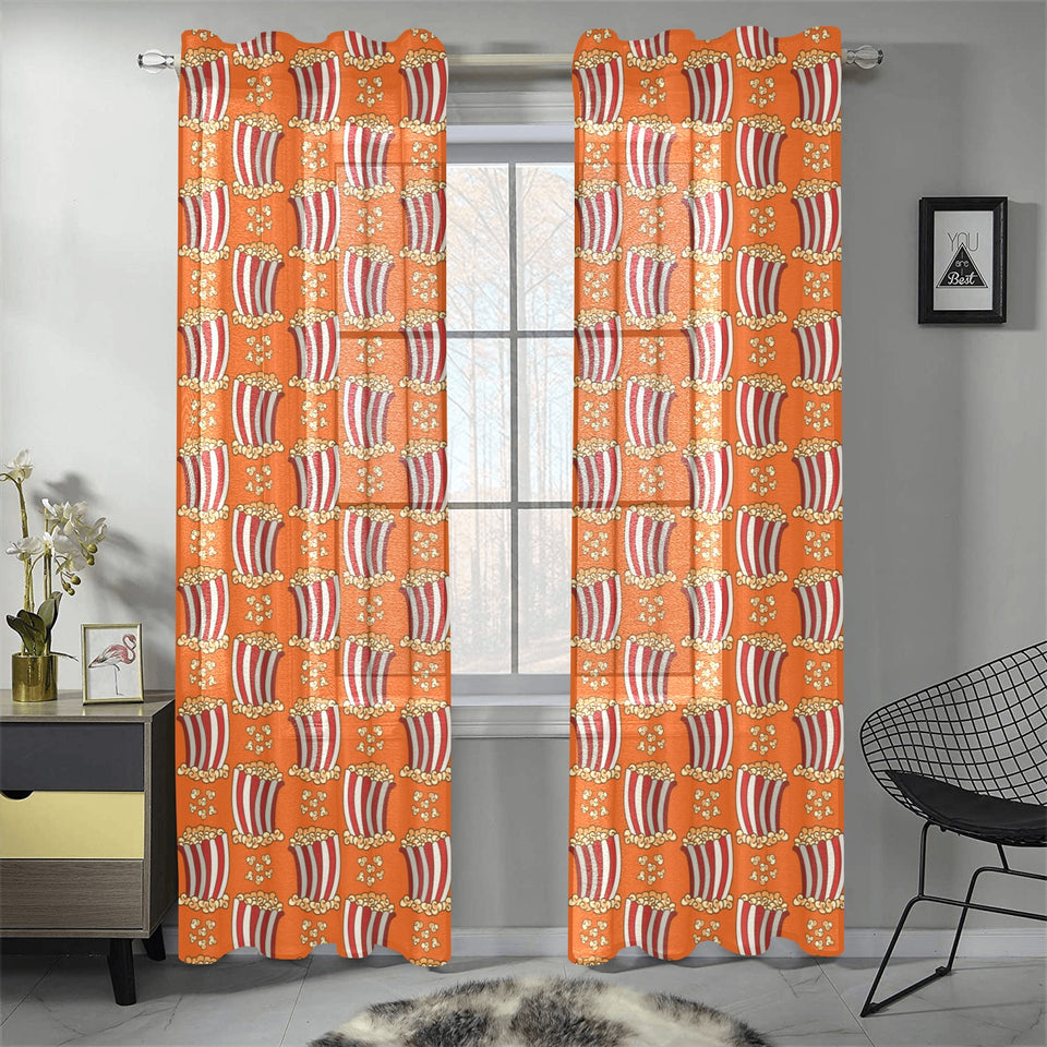 Popcorn Pattern Print Design 05 Gauze Curtain