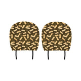 Peanut Pattern Green Background Car Headrest Cover