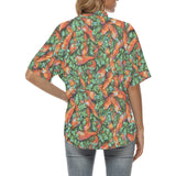 Carrot Pattern Print Design 04 Women's All Over Print Hawaiian Shirt