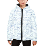 Math Pattern Print Design 03 Kids' Boys' Girls' Padded Hooded Jacket