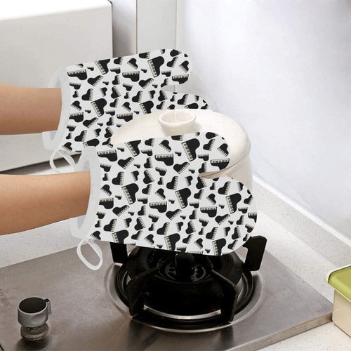 Piano Pattern Print Design 02 Heat Resistant Oven Mitts