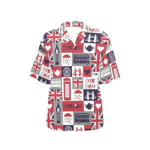 British Pattern Print Design 03 Women's All Over Print Hawaiian Shirt