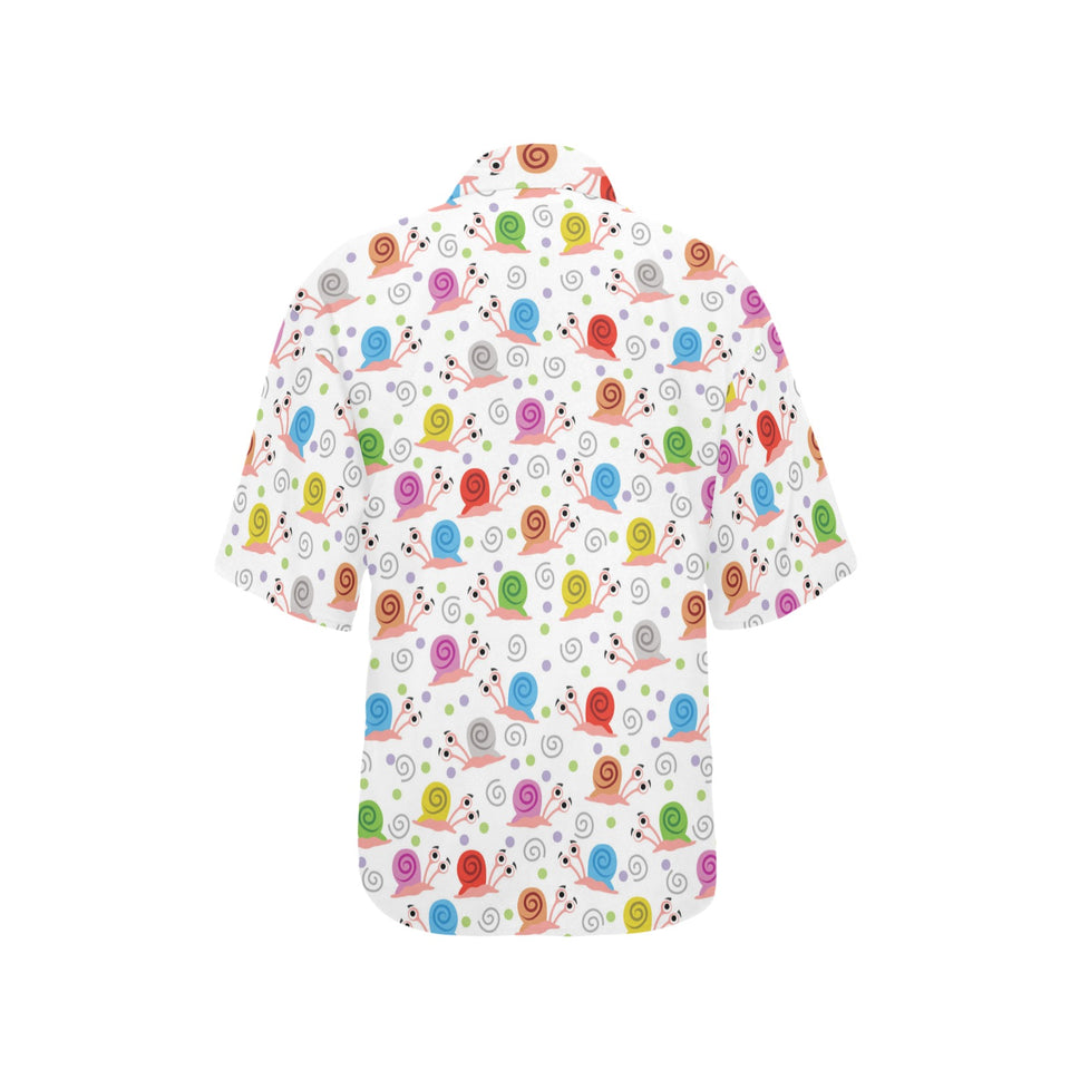 Snail Pattern Print Design 05 Women's All Over Print Hawaiian Shirt