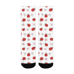 Ladybug Pattern Print Design 04 Crew Socks