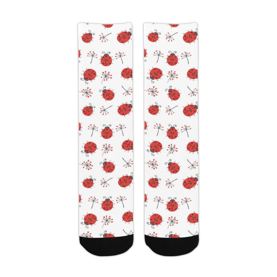 Ladybug Pattern Print Design 04 Crew Socks